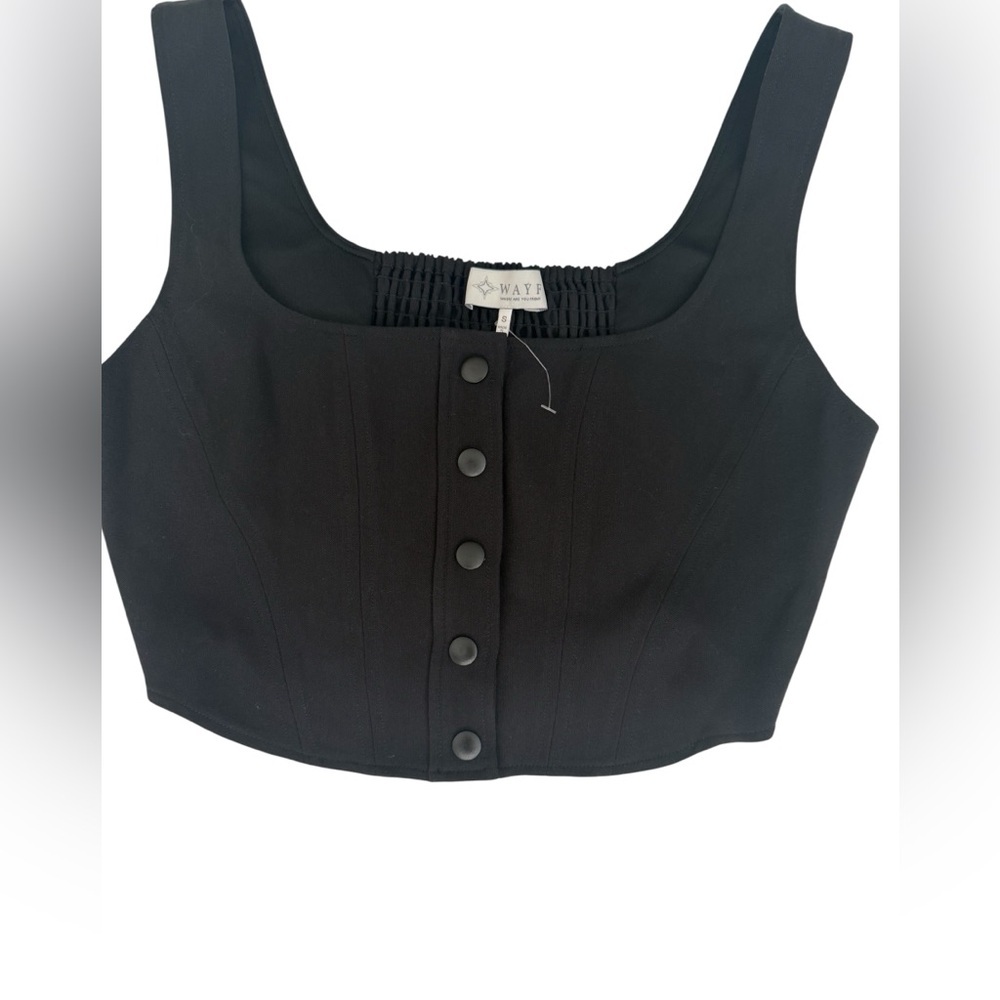 WAYF Cora-snap front Crop Top Women's Size Small